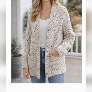 moon & madison Multicolor Open Front Knit Cardigan Size M